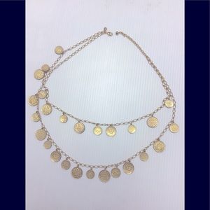 Vintage Joan Rivers double strand Coin necklace.